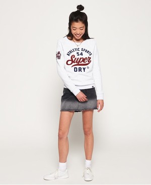 Superdry Hayden Crew Női Pulóver Fehér | FBVXG9612